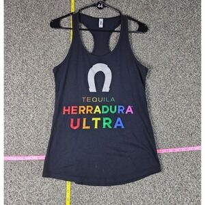 Herradura Tequila Tank Top Women Medium Black Rainbow Ultra Proud Racerback